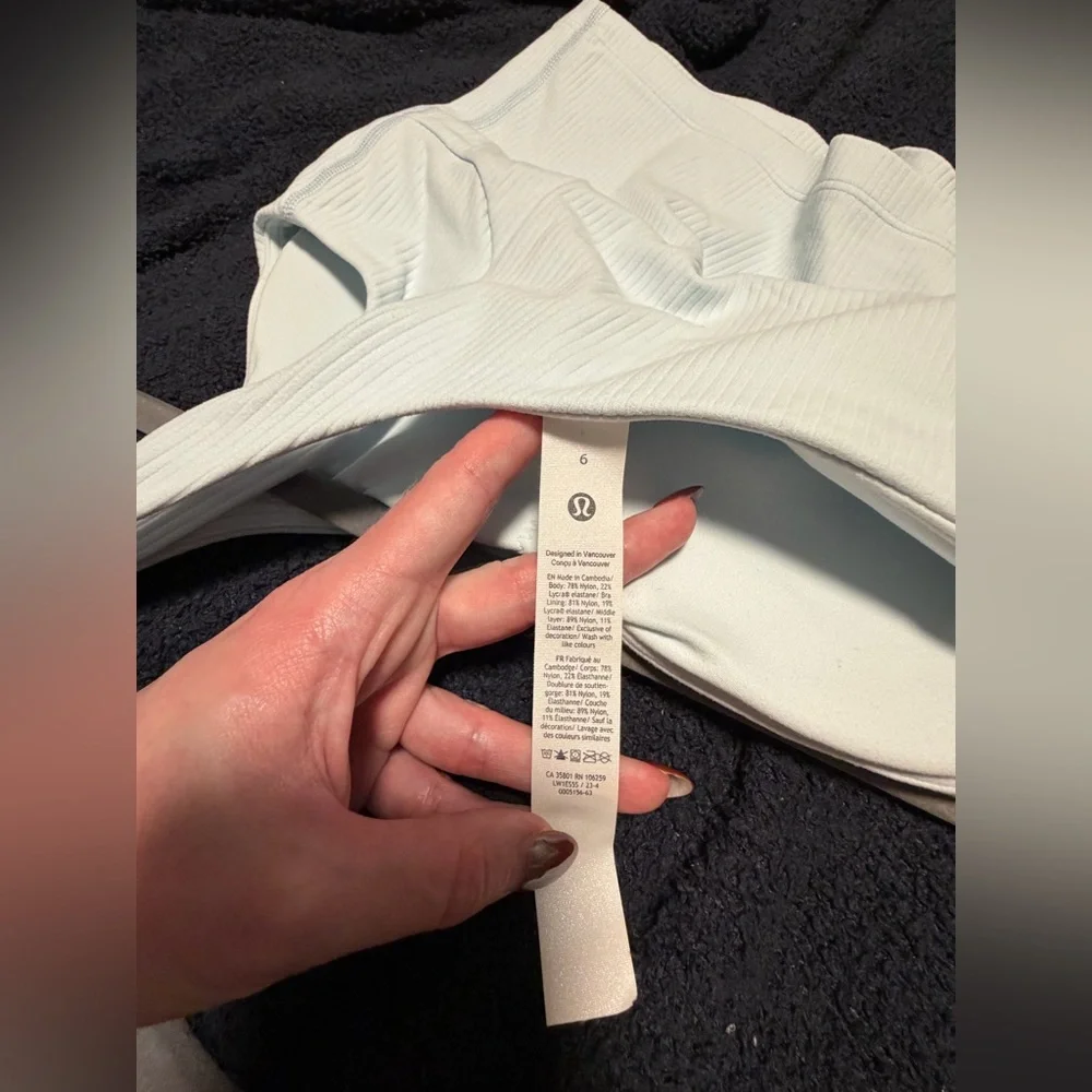 NWOT Lululemon Nulu Ribbed Asymmetrical Yoga Tank Top in Sheer Blue - Picture 4 of 11